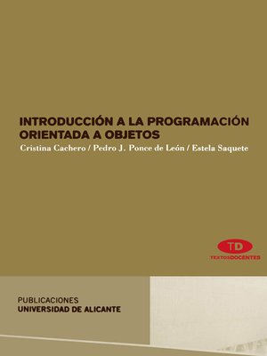 cover image of Introducción a la programación orientada a objetos